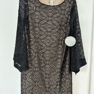 Elegant Black Lace Long Sleeve Dress